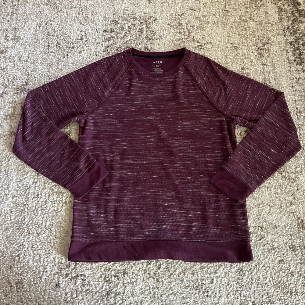 APT 9 Men’s Premier Flex Crewneck Pullover Burgundy size large